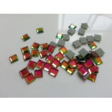 Square Flat Back Glass Beads, Mirror Glass Beads